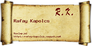 Rafay Kapolcs névjegykártya